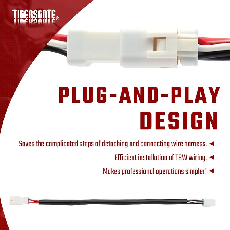 TIGERSGATE 4 INCH Throttle-by-Wire Wire Extension Harness for 2016-2023 Harley Touring Softail Ape Hangers. (Extending Stock Short Wires) - Image 5